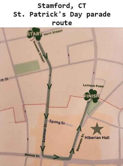 Stamford St. Patrick's Day parade route