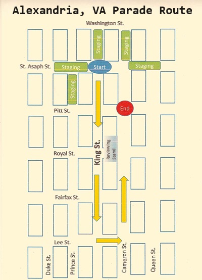 Alexandria St. patrick's day parade route map