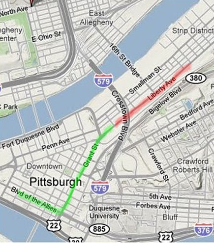 Pittsburgh’s St. Patrick’s Day parade route