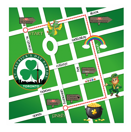 St Patrick's Parade Toronto Route Map