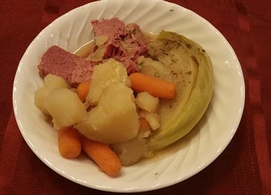 Corned beef done, on plate