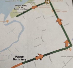 Keyport St. Patrick's Day Parade route map