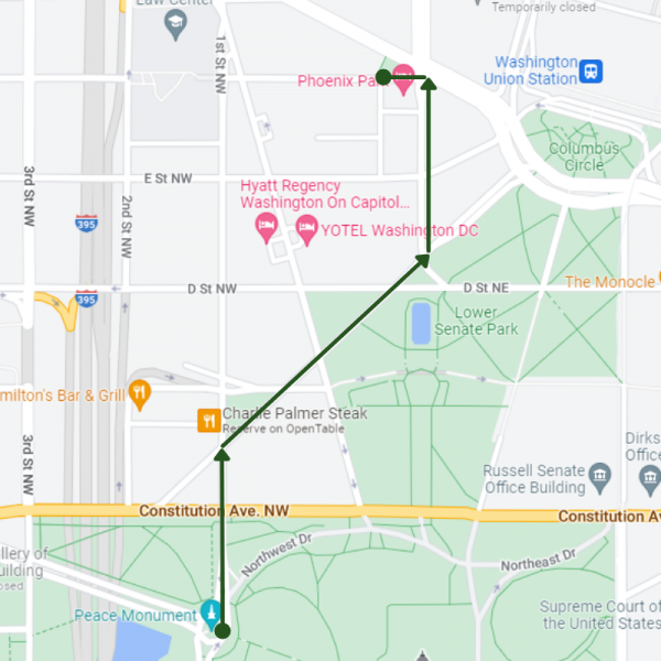 Washington, DC St. Patrick's Day parade route map 