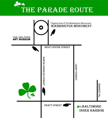 Baltimore st. patrick's day parade route map