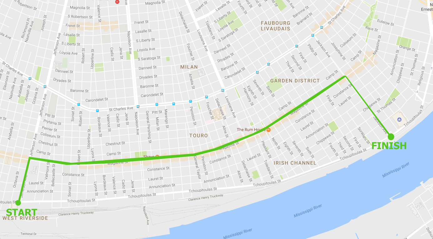 NewOrleansParade Map.Route 