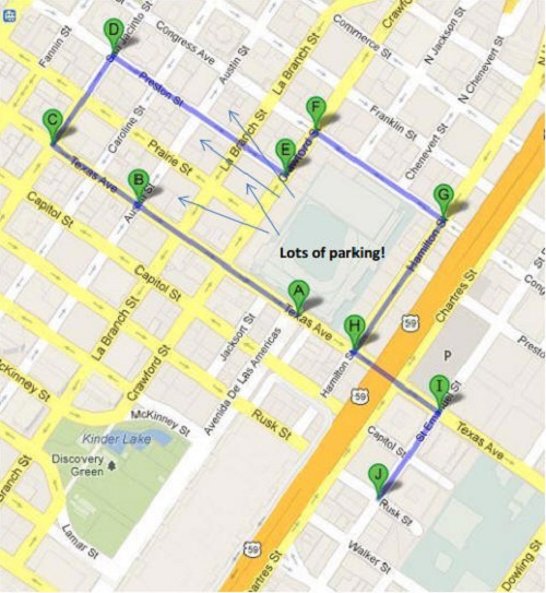 Houston St. Patrick's Day Parade route